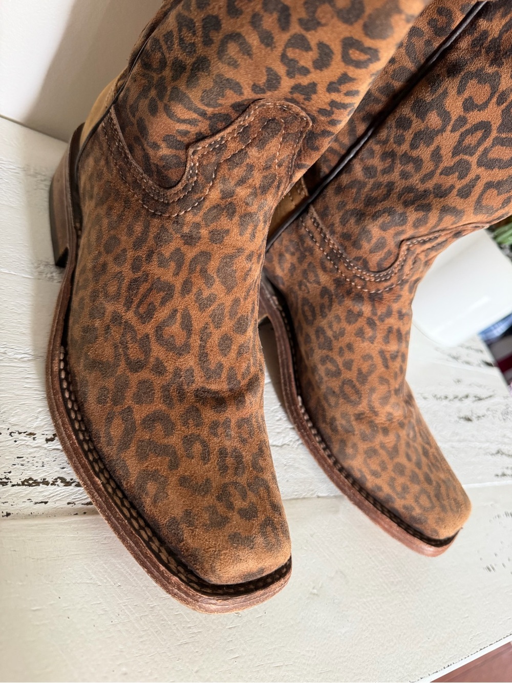 Corral Leopard Print Western Heeled Boots for Women - Picture 3 of 11